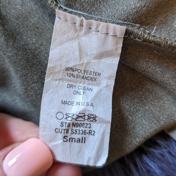 Signature Faux Suede Tie Wrap Mossy Sage Green Lightweight Cardigan Size Small - Picture 6 of 7